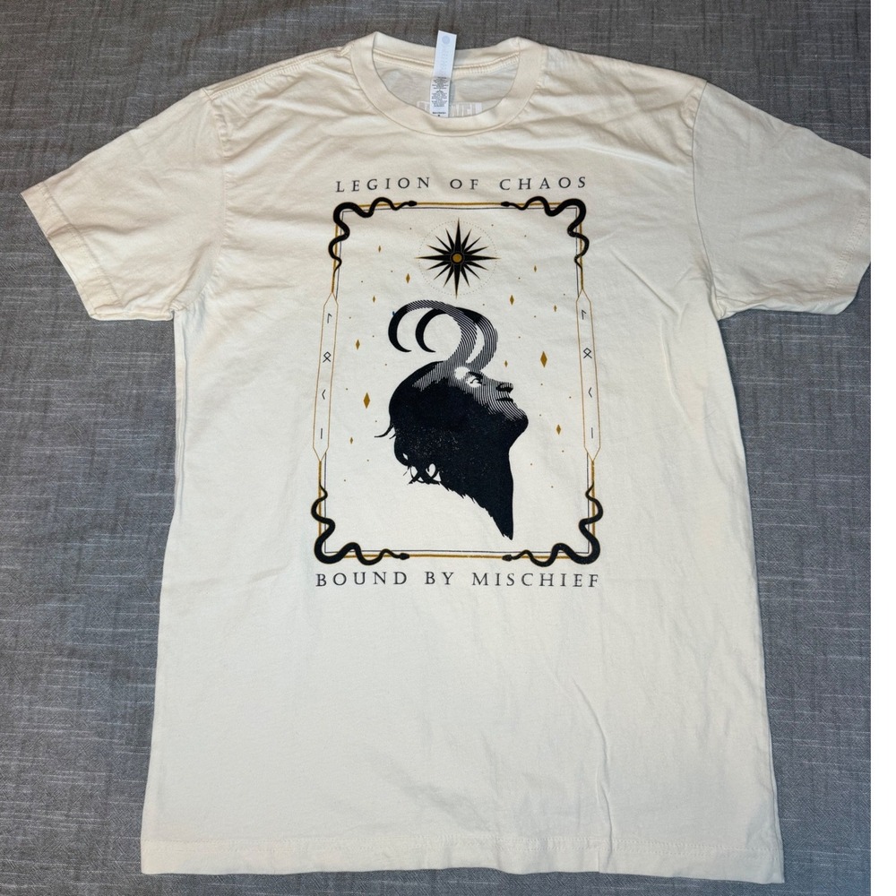 Marvel Loki Legion of Chaos Bound by Mischief Graphic‎ T-Shirt Mens Small Cream